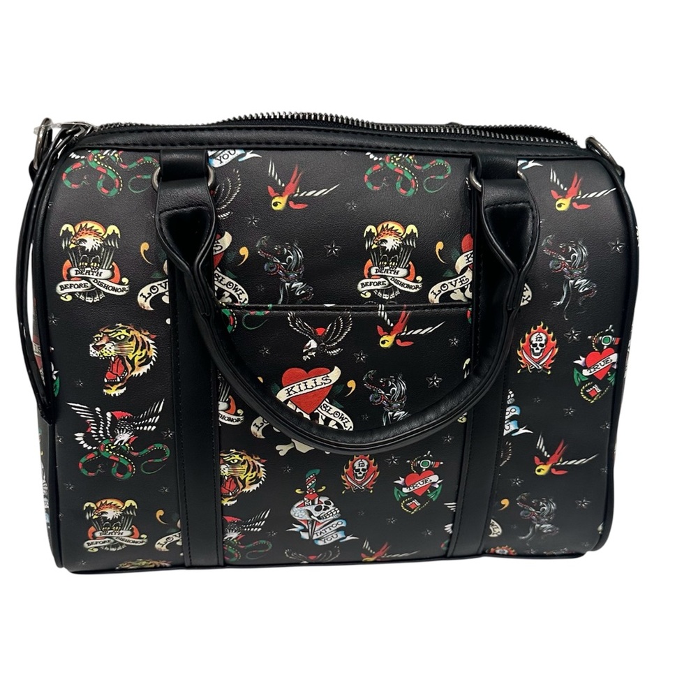 Ed Hardy Tiger Snake Eagle Print Convertible Crossbody /Tote- NWT - Picture 2 of 7